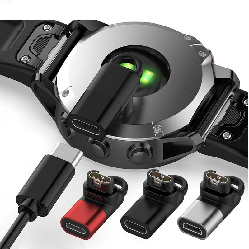 

Переходник для зарядного устройства с разъемом USB Type C/Micro/ios на 4 контакта для Garmin Fenix 7/6/5 instinct 2S CAME 2 plus EPIX Watch