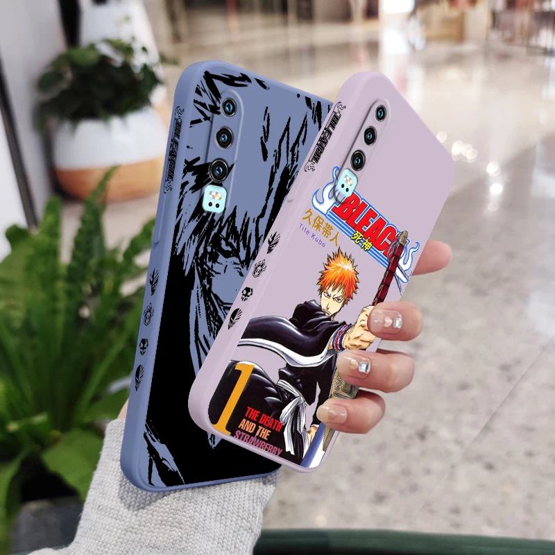 

Japan Hot Anime BLEACH Phone Case For Huawei Y9S Y9A Y9 Y6 Nova Y70 9 8 P50 P40 P30 P20 Pro Lite E 5G Liquid Left Rope