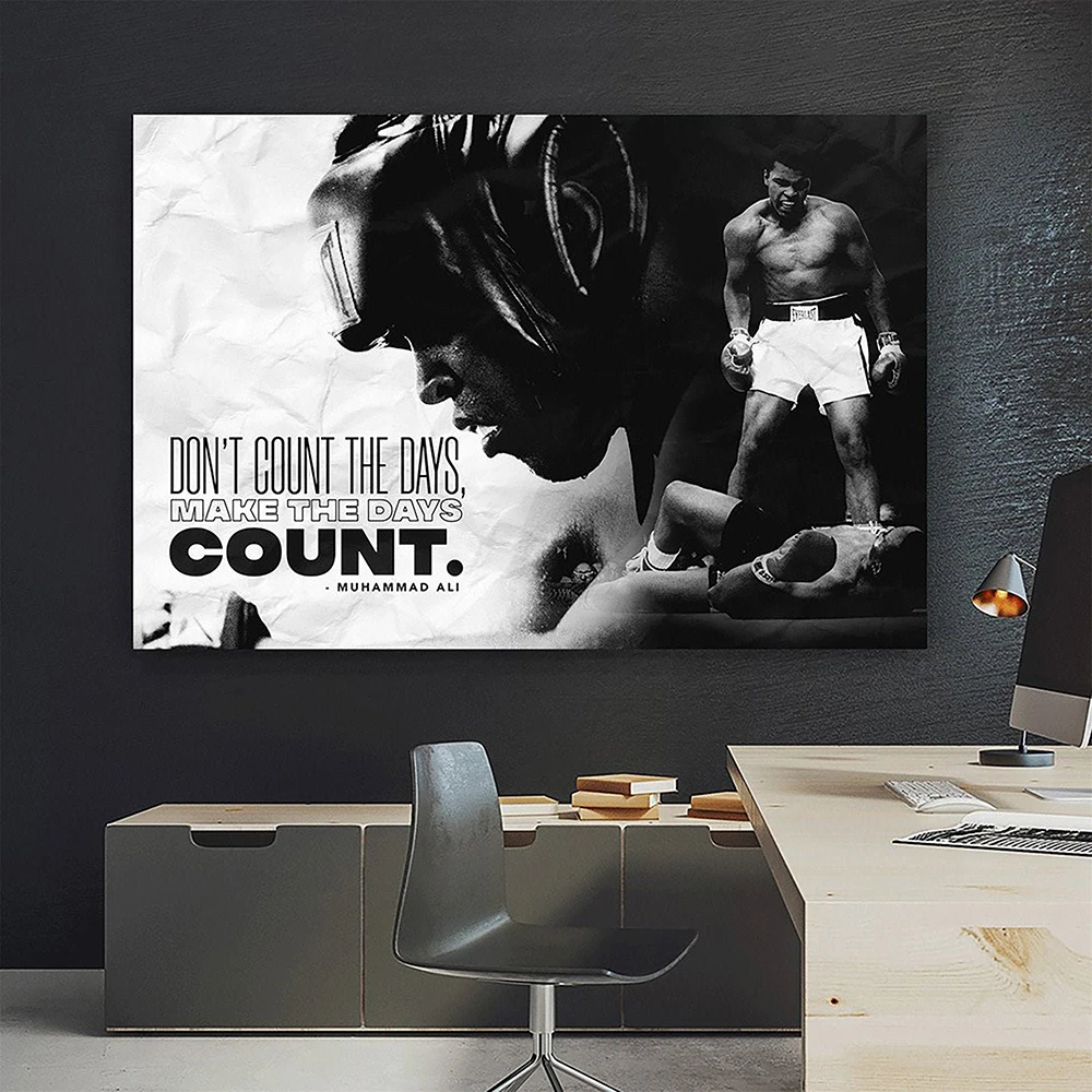 

Muhammad Ali Motivating Quote Poster and Print Wall Canvas Sports Art Boxing Painting Portrait Art Picture for Living Room Decor