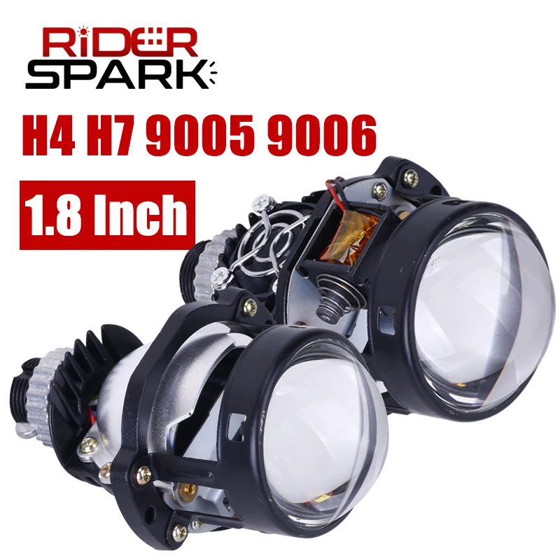 

1.8'' 20000LM Bi LED Projector Lenses Mini Size H7 H4 9005 9006 Car Headlight Retrofit Kits Auto Lamp 5500K White LHD 12V Turbo