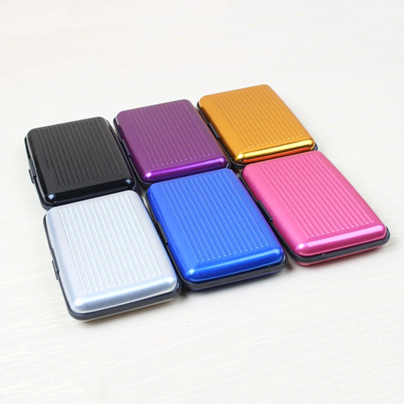 

Новое поступление, мужские алюминиевые держатели для банковских карт, блокирующие жесткий маленький бумажник, твердый, для кредитных карт, защита от RFID-сканирования