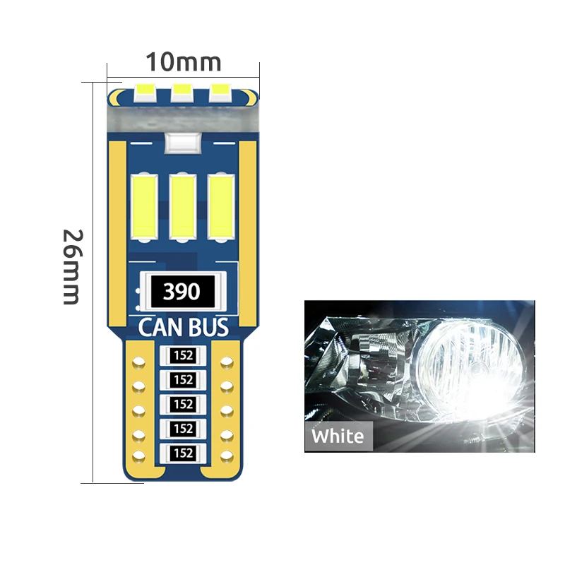 

100x T10 Led Canbus W5W Светодиодная лампа для салона автомобиля светильник 9led 4014smd 194 168 без ошибки чтения купол светильник приборная плита Лампа 6000K