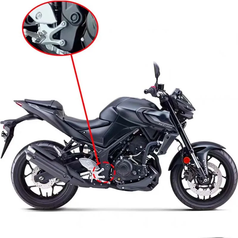 Фото Аксессуары для мотоциклов, регулируемые подножки, задние подножки для YAMAHA YZF R3 R25 MT25 MT 25 03 MT03, детали кронштейна для крепления подножки №2