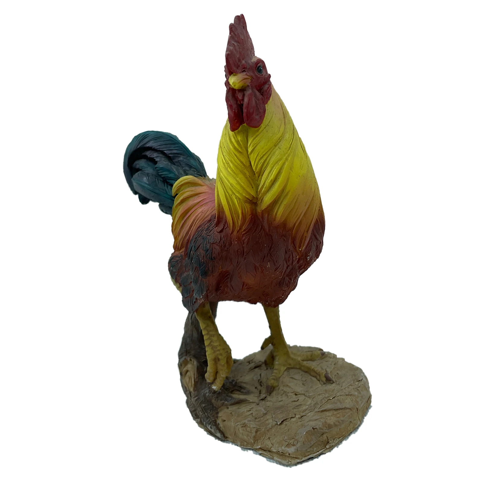 

Simulation Resin Rooster Model Fake Artificial Animal Ornaments For Home Garden Yard Miniature Decoration