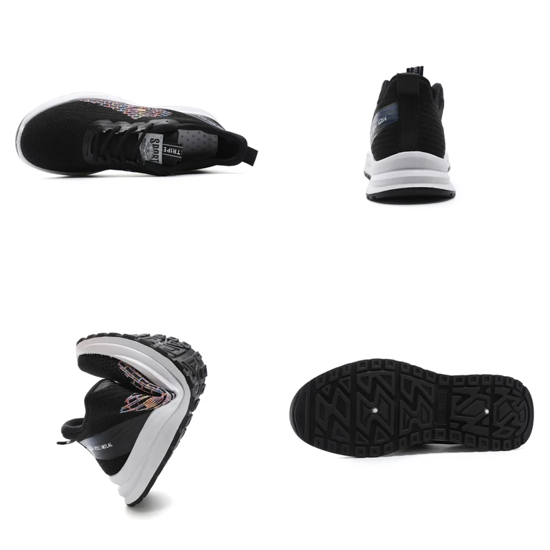 Light Casual Fashion Men's Running Shoes Breathable Mesh Lace Up Men's Sneaker Outdoor Jogging Gym Weave Men Shoes Black Spring