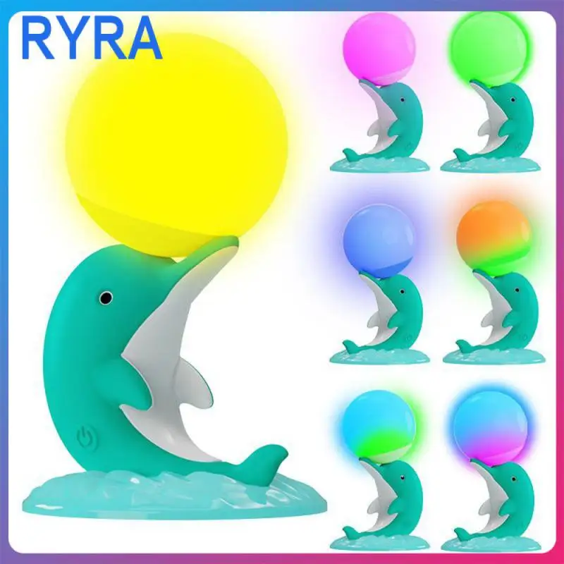 

Cute Led Night Light Bedroom Silicone Bedside Light For Child Gift Dolphin Table Lamp Atmosphere Descoration Lamps With Sleeping