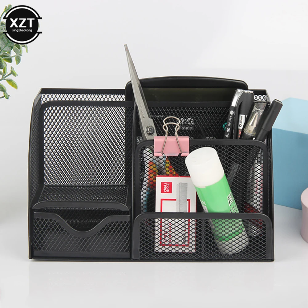 

School Office Mesh Metal Storage Holder Office Home Desktop Stationery Organizer Accesorries Cosmetics Supplies Box