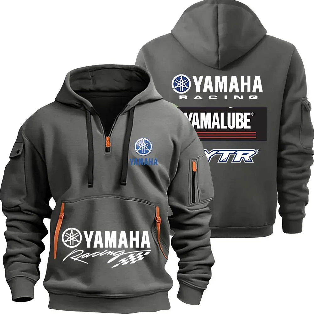 Фото Yamaha YamaLube логотип мотоциклетная гоночная команда мужская толстовка с капюшоном на молнии весенняя мужская толстовка модный спортивный мужской пуловер одежда №3