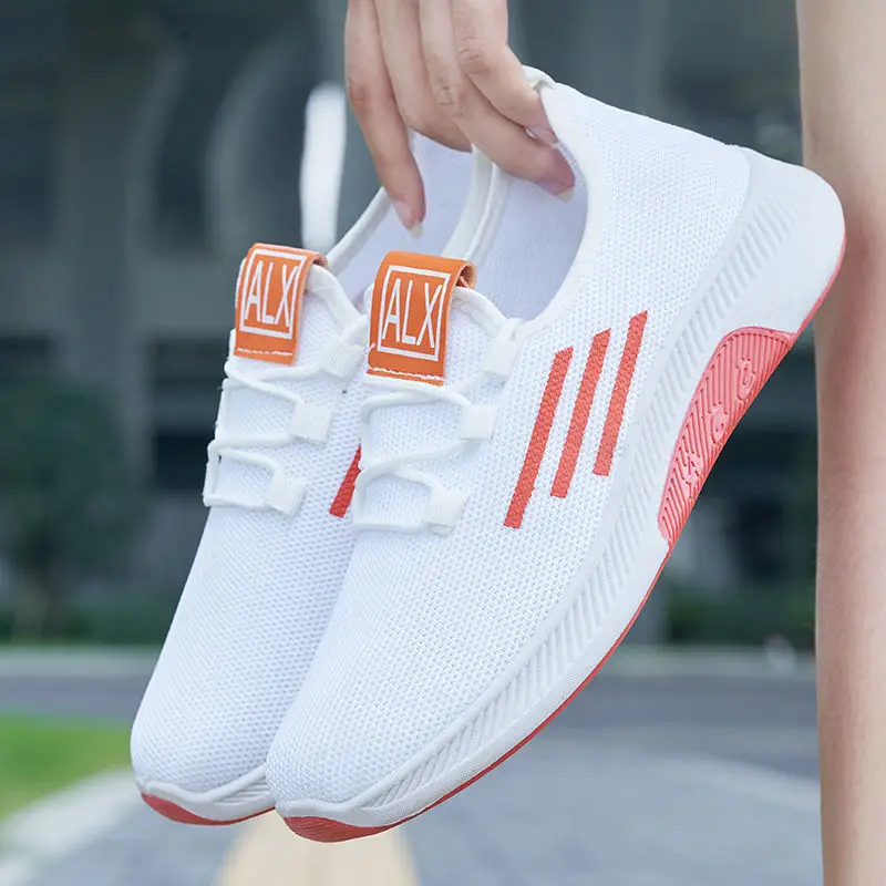 New Sneakers Women's Breathable Casual Mesh Shoes Comfort Soft Sole Senior Lace-up Non-slip Low Top Running Shoe