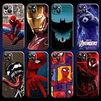marvel iron man venom spider man phone case for iphone 11 12 13 pro max 6 6s 7 8 plus x xs xr mini se 2020 coque liquid silicon