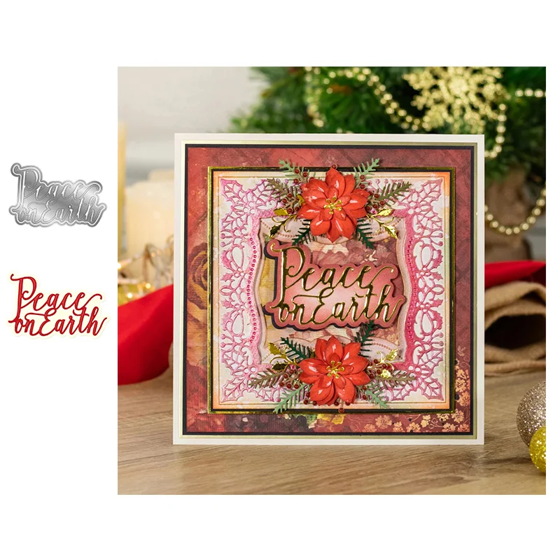 

Christmas Peace Metal Cutting Dies Cut Die Mold 2022 Flower Leaf Series Scrapbook Paper Craft Knife Mould Blade Punch Stencil