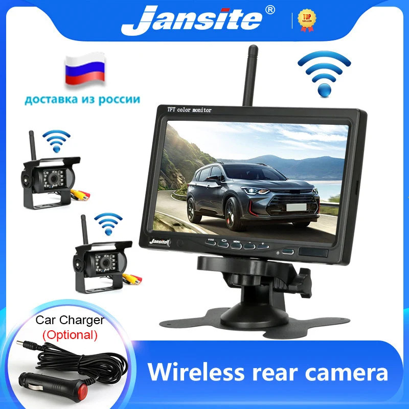 Jansite 7 inch Wireless Truck Camera For Trucks Bus RV Trailer Excavator Car Monitor Reverse Image Rear View Car Camera 12V-24V Jansite 7 inch Wireless Truck Camera For Trucks Bus RV Trailer Excavator Car Monitor Reverse Image Rear View Car Camera 12V-24V