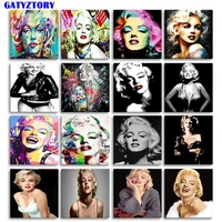 gatyztory painting by numbers kits for adults marilyn monroe figure paint kits modern canvas by numbers art picture living room