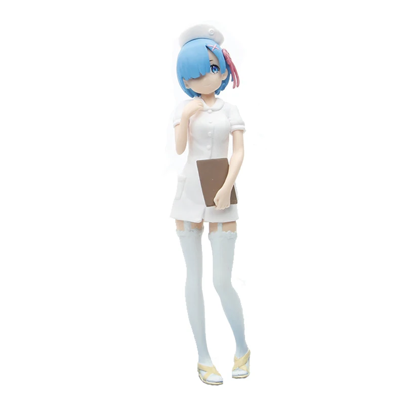 

17CM Anime Figure Re:Life In A Different World From Zero Rem Nurse Dress Business Model Dolls Toy Gift Collect Boxed Ornament