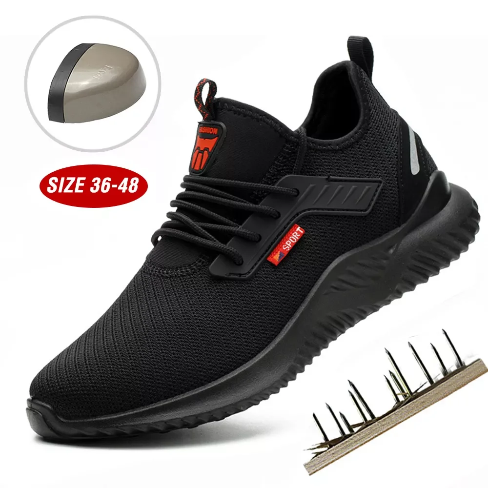 

Men Working Shoes Puncture Proof Sneakers Breathable Mesh Shoes Travel Shoes For Men Steel Toe Safety Boots Protective Shoes