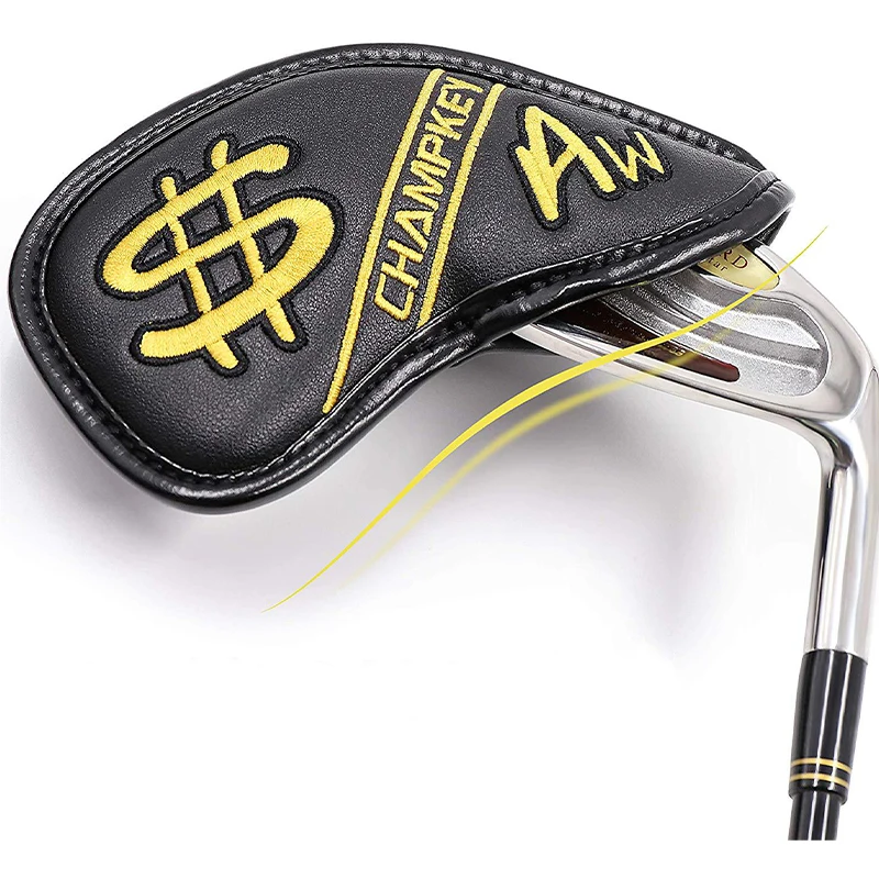 

Golf Irons Club Head Covers, Golf 10pcs Set Thick PU Leather Waterproof Head Covers with Number Tag 3-9APS Fit Most Irons Club