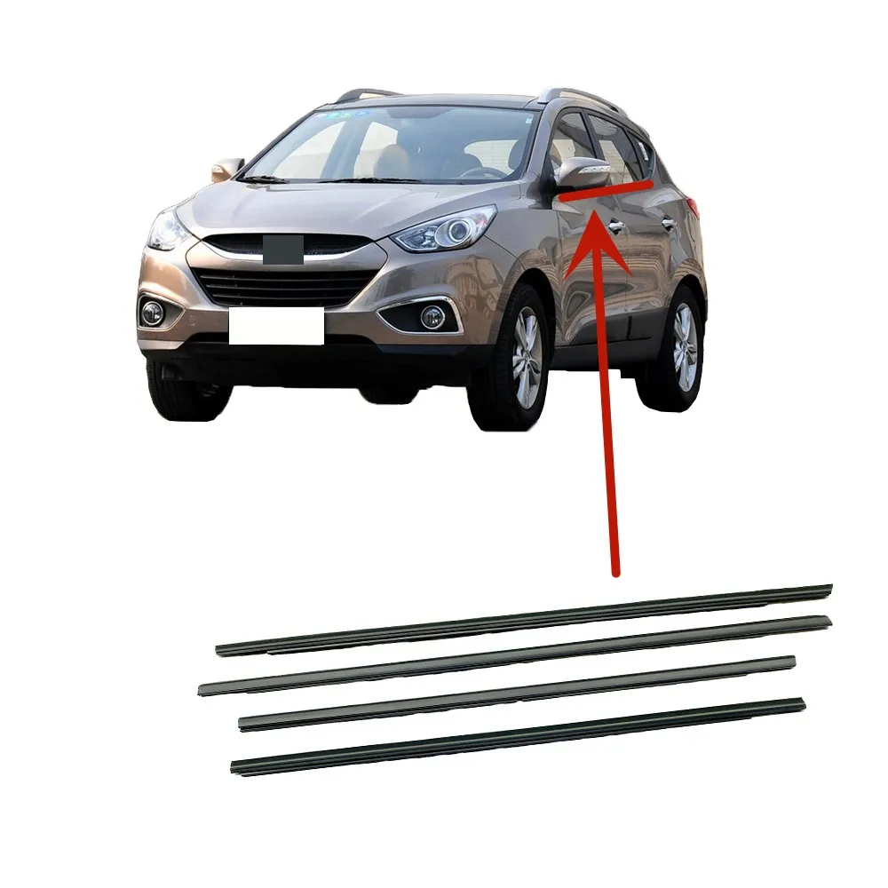

4 Pcs Outside Black or Chrome Windows Glass Rubber for Hyundai IX35 82210-2S000 2010-2015 Glass Protector Weatherstrip Seal