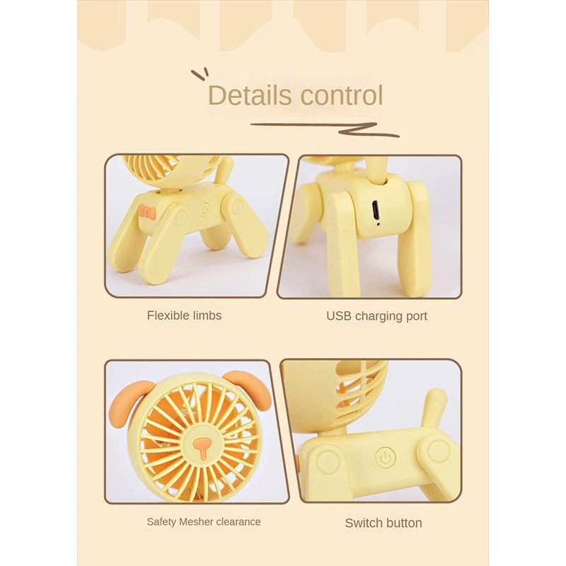 Мини-настольные декоративные вентиляторы милый питомец перезаряжаемый через USB
