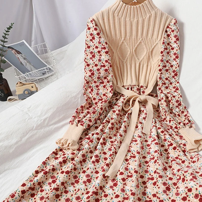 Зимнее вязаное нижнее платье женская осенне-зимняя одежда новинка 2024