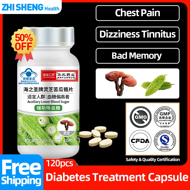 

Diabetes Treatment Tablets Hyperglycemia Diabetic Ganoderma Lucidum Bitter Melon Extract High Blood Sugar Control Supplement