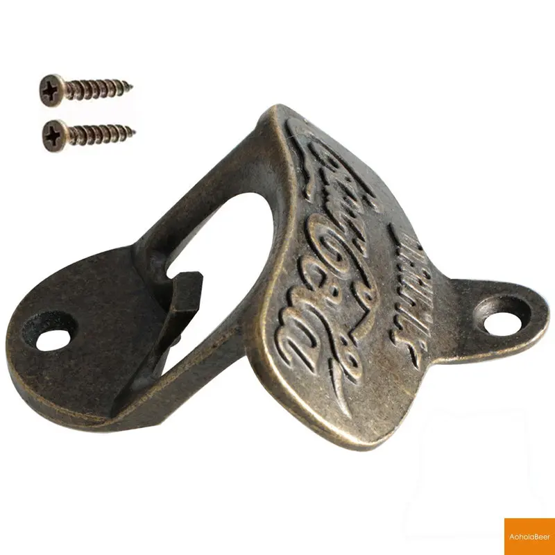 New Design Alloy Bottle Opener Wall Mounted Vintage Retro Beer Tools Accessories Green Bronze with Screws Bar Decoration |