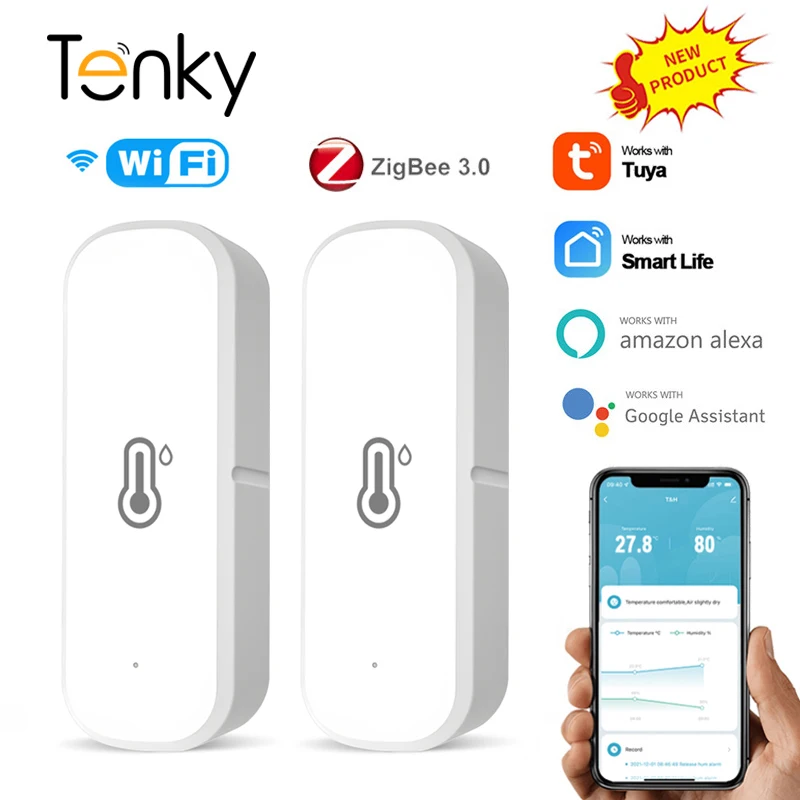 Умный датчик температуры и влажности Tuya ZigBee управление через приложение