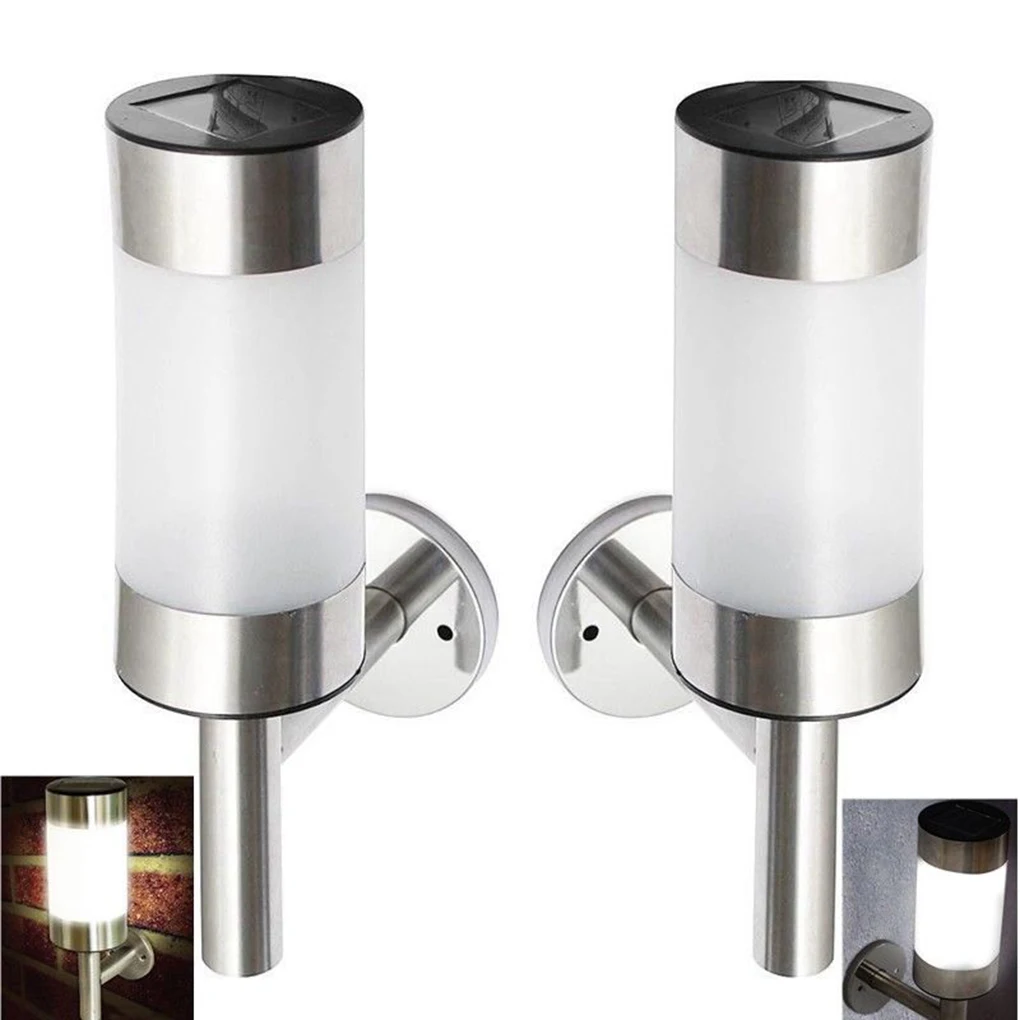 

4pcs Solar Powered Outdoor Wall Lights Shed Fence Stainless Steel Garden IP44 Waterproof Wall Lamp