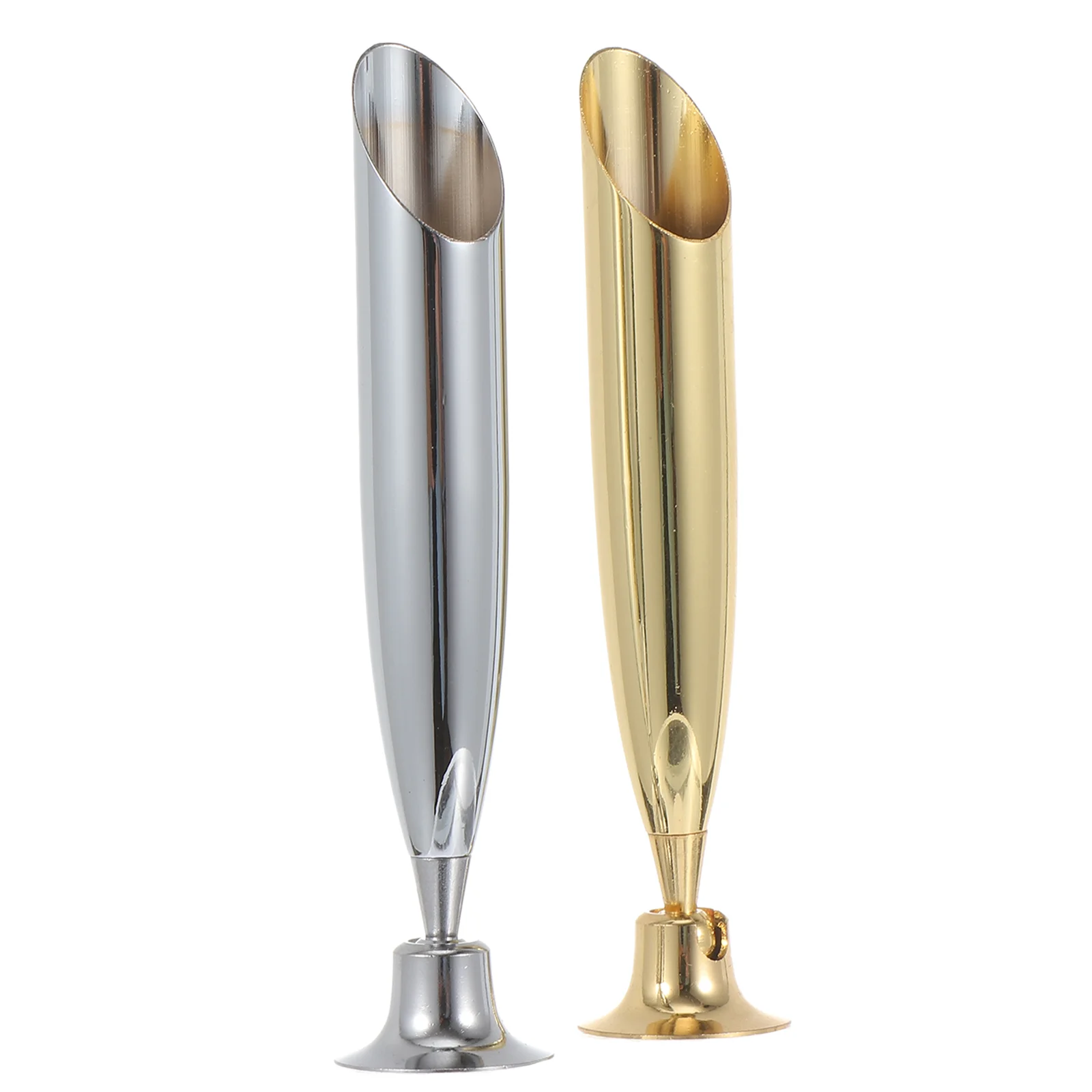 

2 Pcs Container Pen Socket Office Display Shelves Single Holder Basic Metal Containers