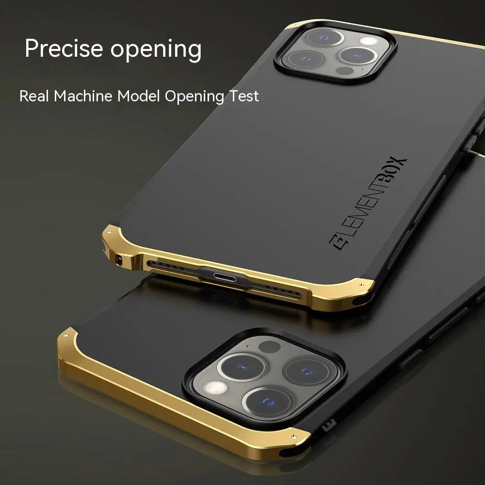 

Suitable For iPhone 13/12 Pro/Max Fashionable And Popular Phone Case Protective TPU Metal Border Three Elements