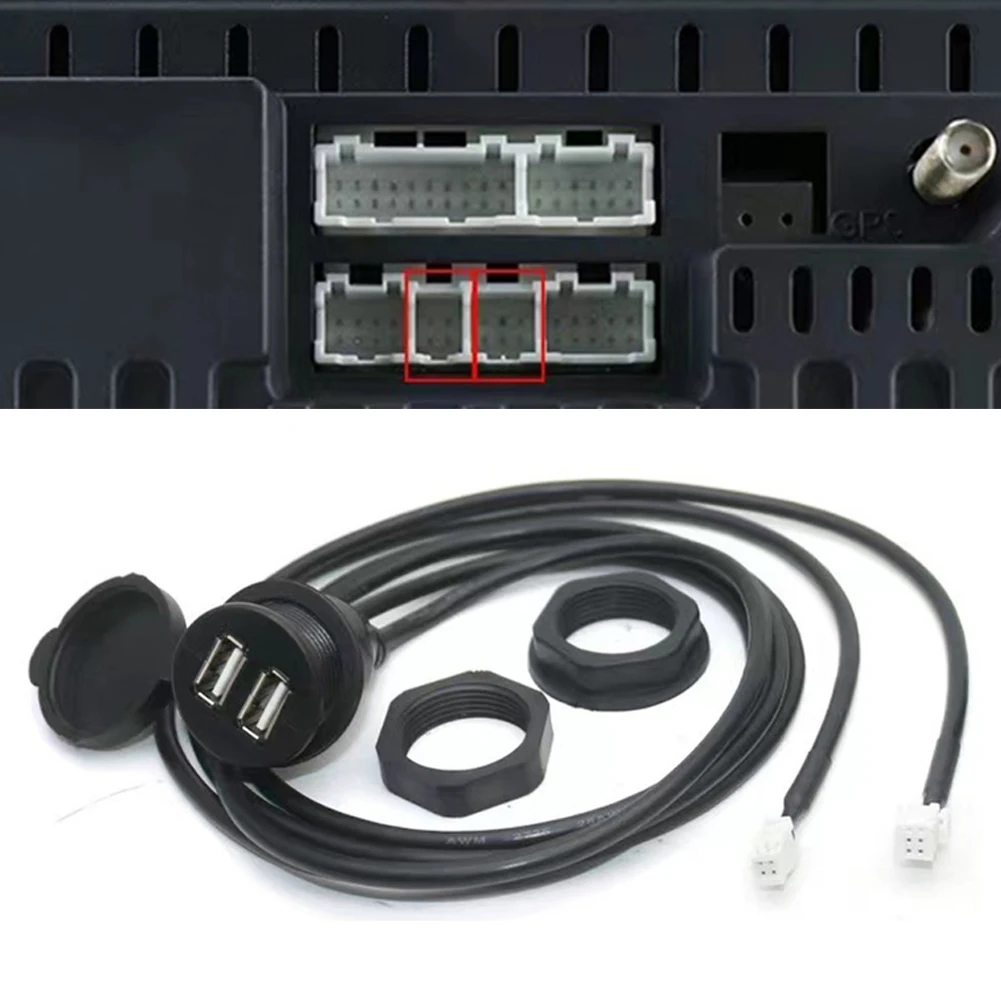

4-контактный/6-контактный автомобильный двойной USB-разъем для приборной панели автомобиля, USB-разъем для большинства автомобилей, порт, панель, интерфейс, автомобильные кабели, адаптеры, розетки