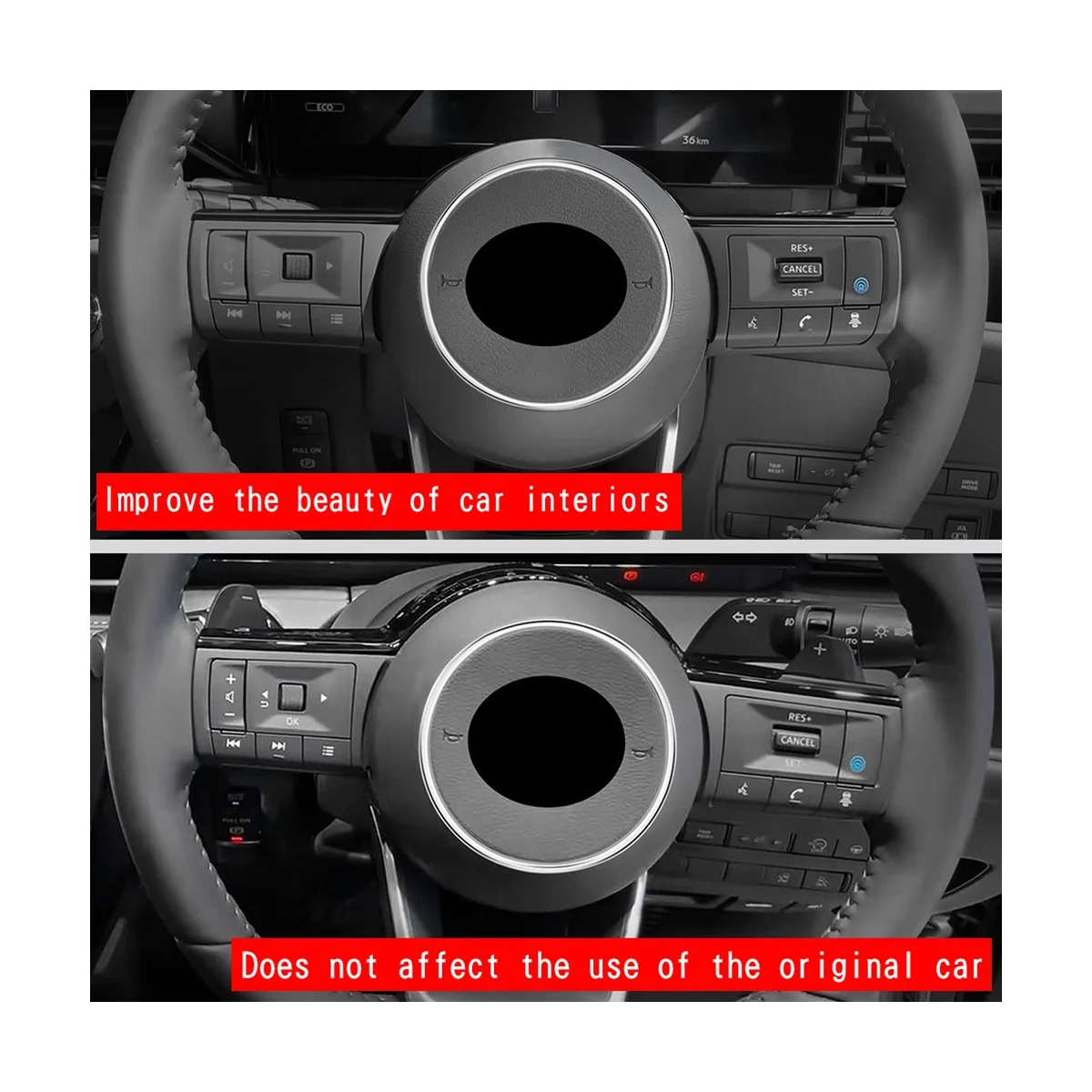 Автомобильное кольцо на руль для Nissan Серена C28 серебро 2022-2023 отделка внутренней