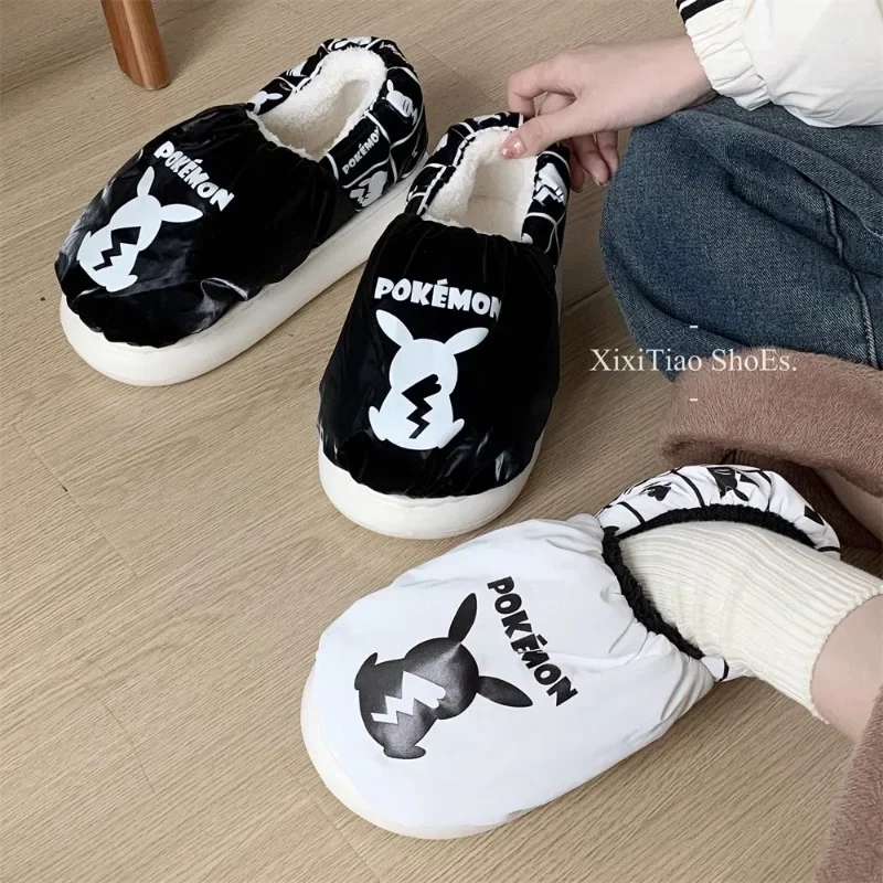 Плюшевые тапочки с героями мультфильмов Покемон Пикачу милая универсальная