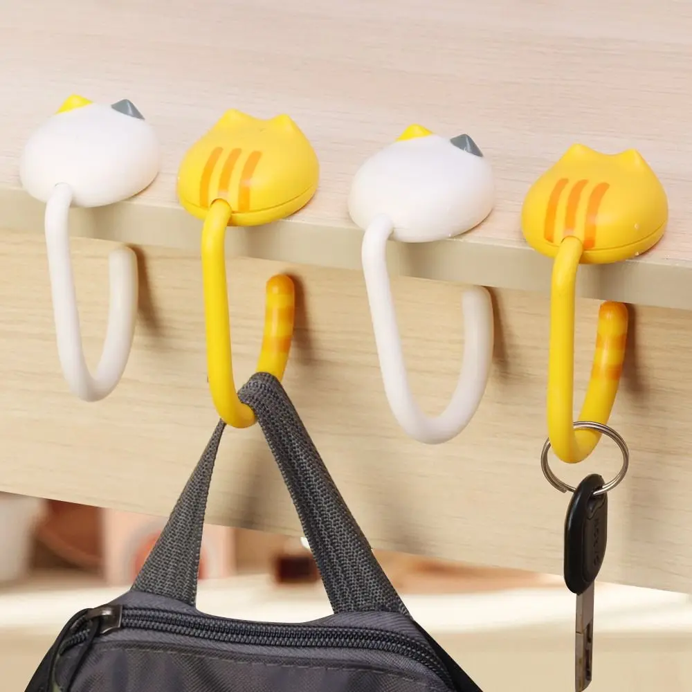 Портативный крючок для сумки с мультяшным котом экономия места регулируемая