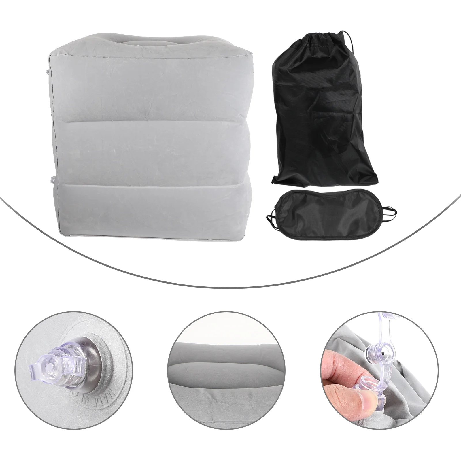 

Footrest Inflatable Airplane Foot Rest Pillow Travel Cushion Stool Adjustable Leg Accessories