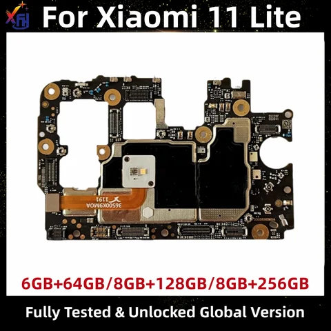 Оригинальные разблокированные Материнские платы Для Xiaomi Mi 11 Lite, 11 Lite, системная плата, логическая плата 128 ГБ, 256 ГБ, глобальная ROM, Snapdragon 732G