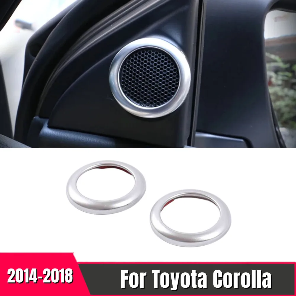 

For Toyota Corolla 2014--2018 Car Front Door Sound Stereo Audio Cover Trim Ring ABS Plastic Tweeter Speaker Interior Mouldings