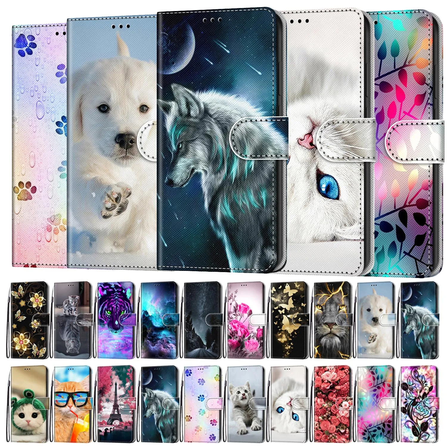 

For Oppo A36 A76 A96 4G Case Leather Soft Phone Cover for Oppo K10 4G Cover Coque For Realme 9i Fundas Coque Flip Bumper Book