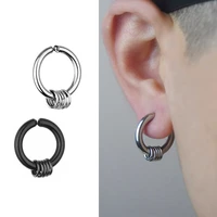 1pc fake piercing clip earrings painless for men women stainless steel hoop ear cuff non piercing punk cool without hole jewelry