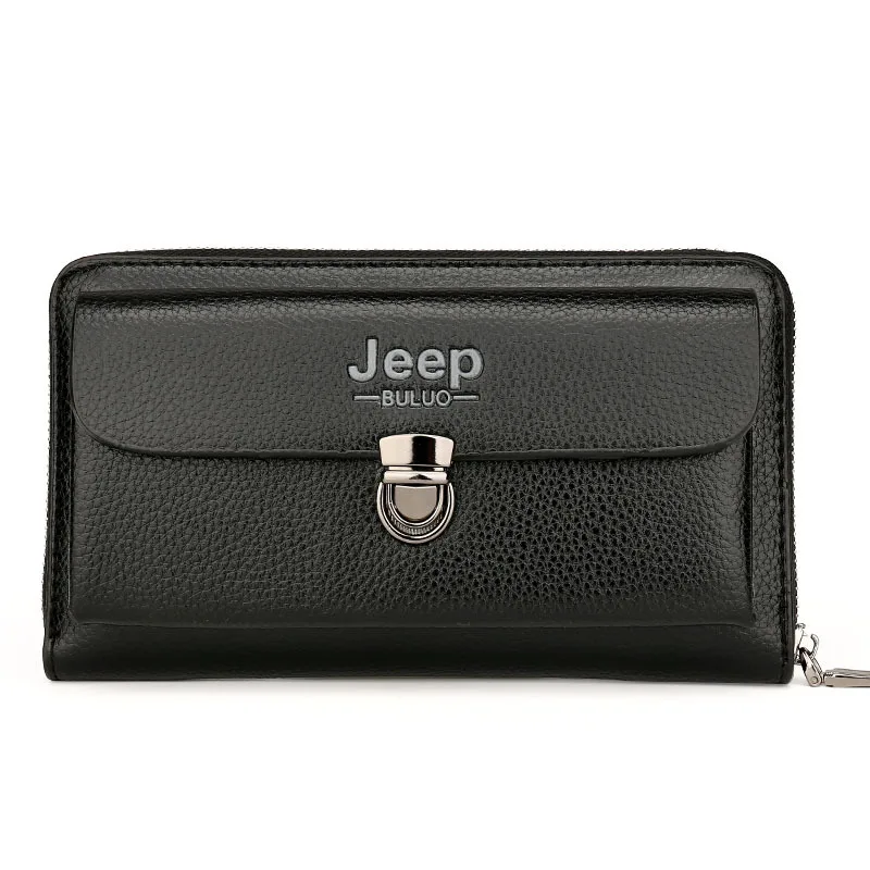 

Jeep Buluo New Fashion Clutches Bags Men's Handbag for Phone and Pen High Quality PU Wallets Hand Bag Unisex with Card Slots