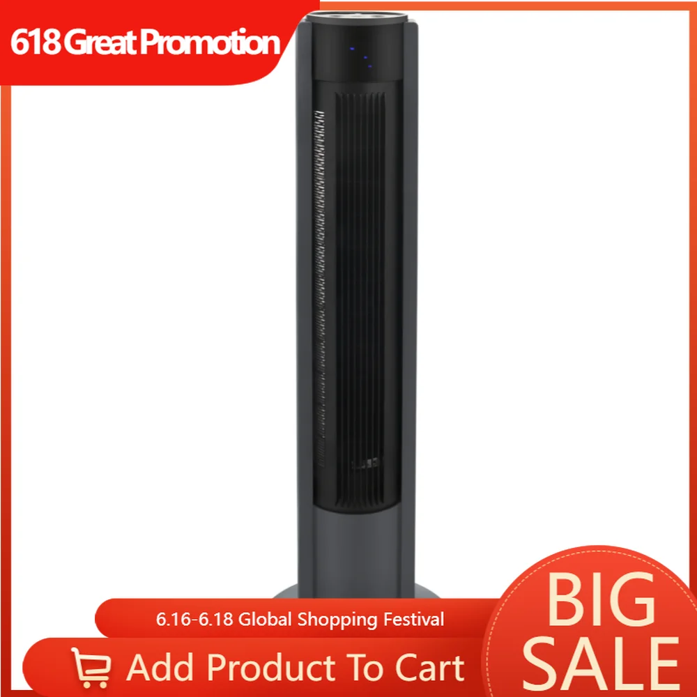 

40-дюймовый 3-скоростной башенный вентилятор, внутреннее колебание, серый, бесплатная доставка