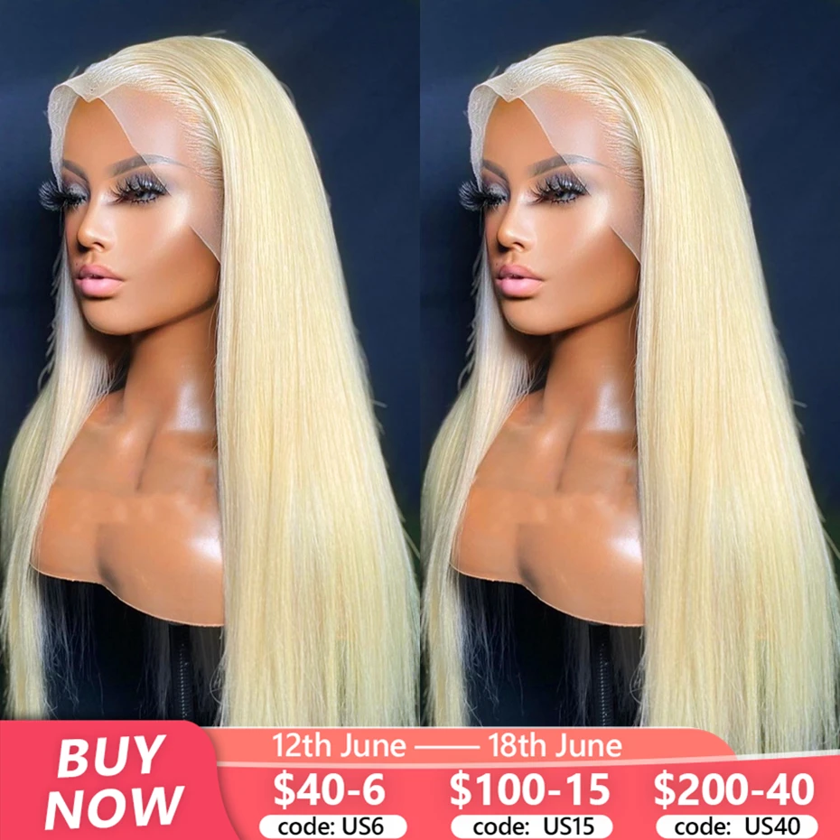 

HD Transparent 13x4 Straight 613 Honey Blonde Lace Front Human Hair Wig Brazilian Remy 13x6 Color Lace Frontal Wigs For Women