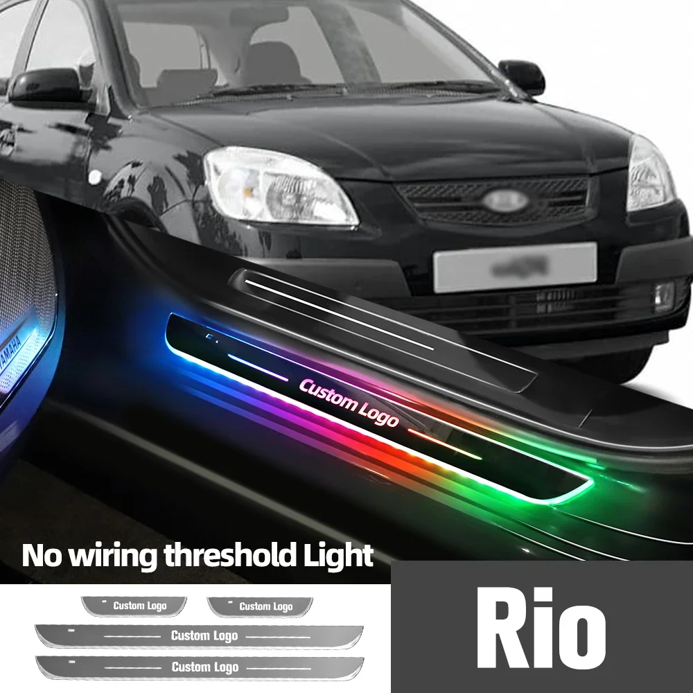 Для Kia Rio 1 2 3 4 2000-2023 2016 2017 2019 автомобильный порог с индивидуальным логотипом