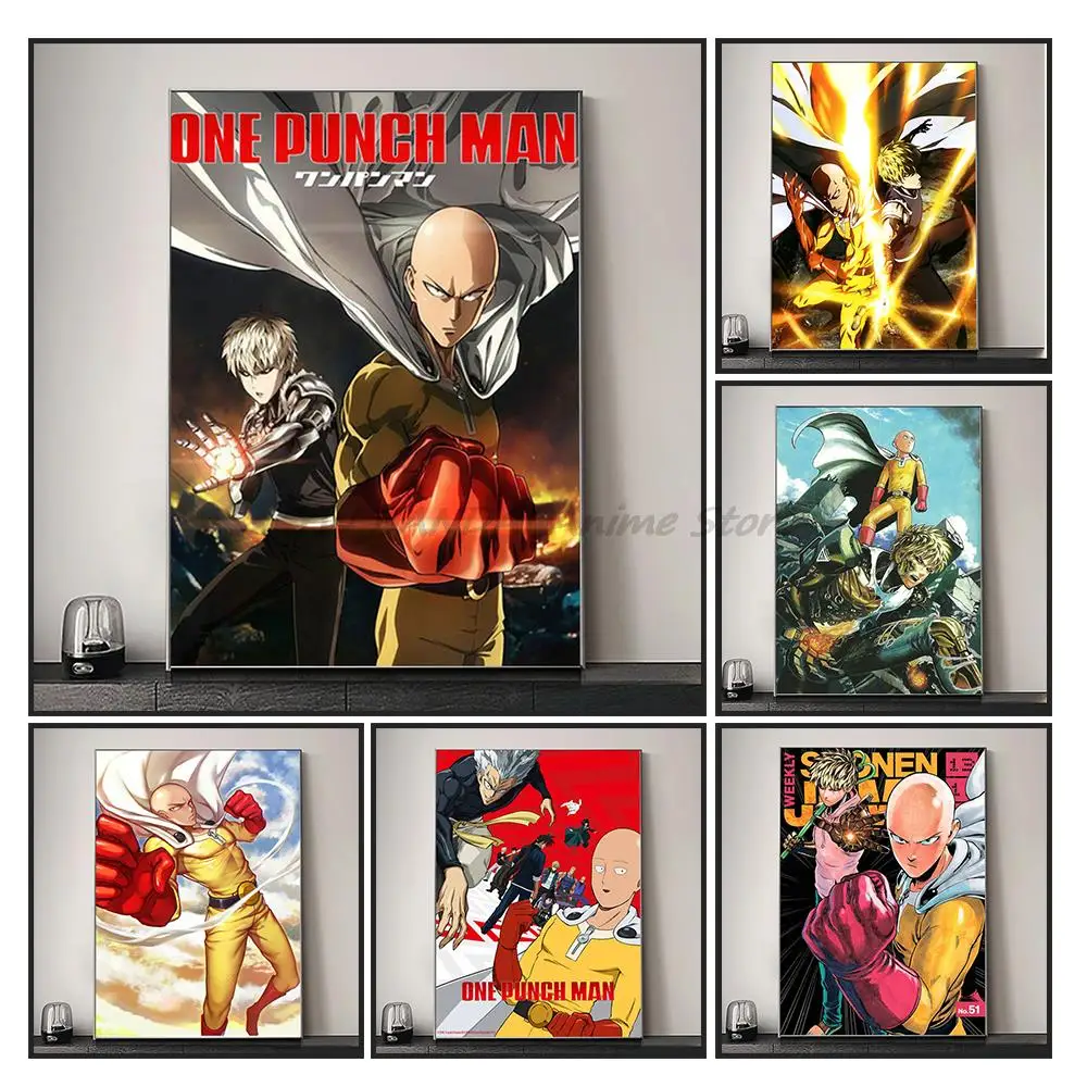 

Japanese anime figure one punch man poster Prints Cool Anime bandai Manga aesthetic Canvas paintings Pictures Room Decoration
