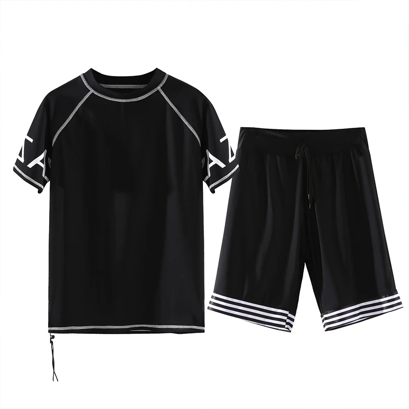 HaleyChan Chest Binder Quick-Drying Swimwear Top+Swimming Pants for Women Tomboy Trans Lesbian Transgender Ftm Beach Swimsuits