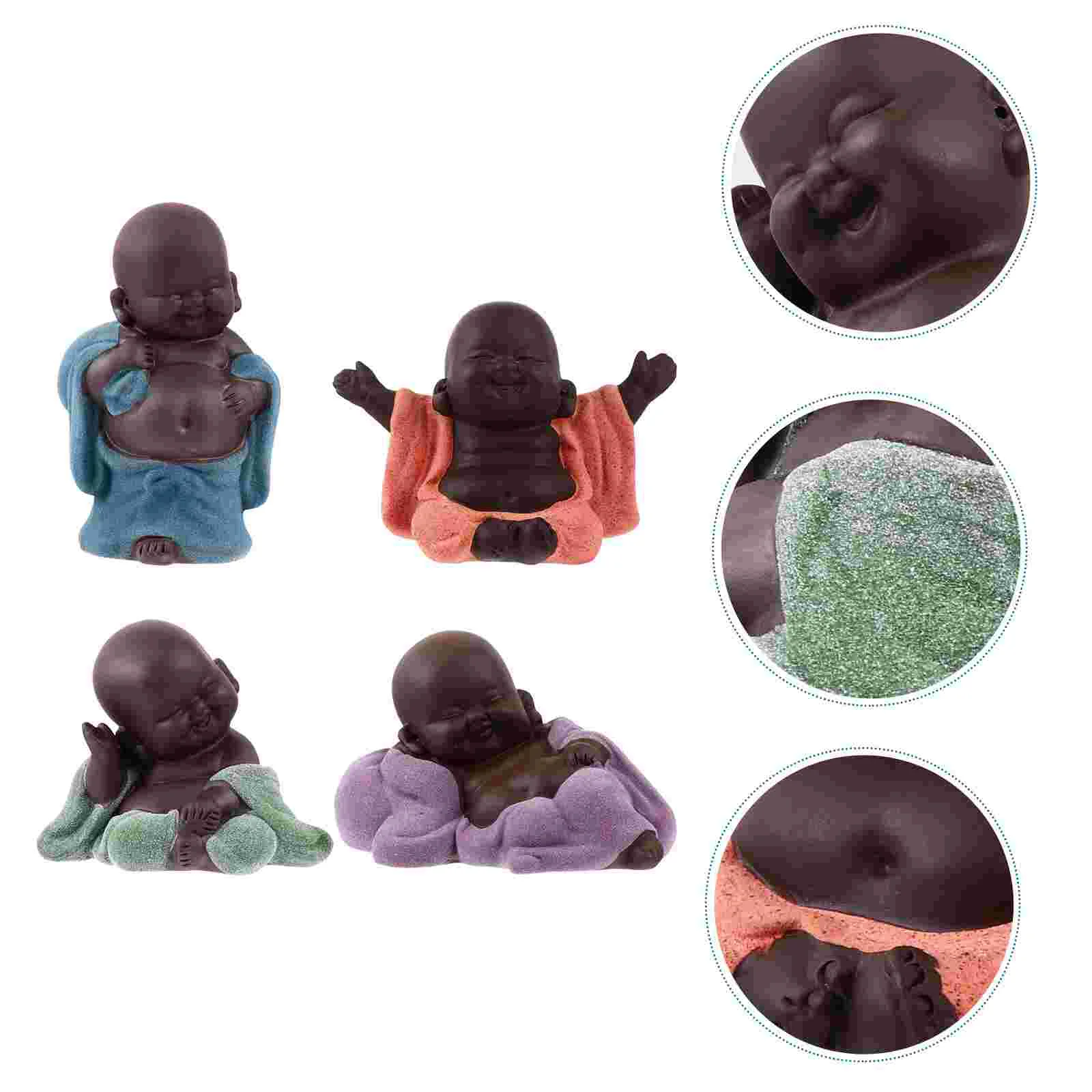 

Monk Zen Statue Figurine Decoration Ornament Sculpture Smiling Baby Desk Maitreya Figurines Ornamentornament Garden Buddah