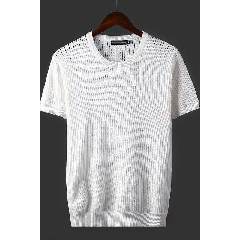 

Autumn Summer Fashion Korean Style Temperament T-shirt Man Short Sleeve Cotton O-neck Solid Color Pullover Casual Streetwear A29