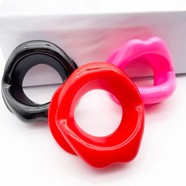 Sexy Lips Soft Rubber Female Oral Mouth Gag Open Fixation Mouth Stuffed Oral Sex Gag for Women Adult Game Sex Products 4