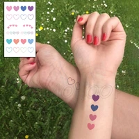 colorfull love heart tattoo stickers cute sweet small body art temporary fake tattoo for woman kids 10560 mm
