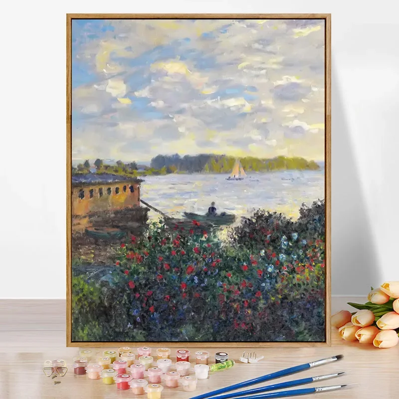 

025015807Digital oil painting landscape flower advanced filling color oil color painting bedroom decoration painting