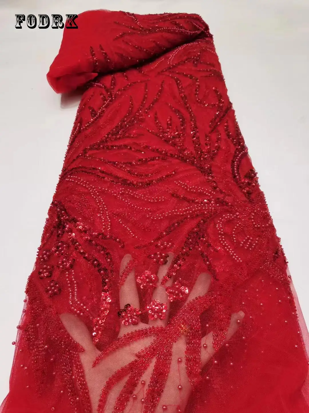 

Роскошная африканская сетчатая кружевная ткань 2023 высокого качества с вышивкой женское вечернее платье 5 ярдов